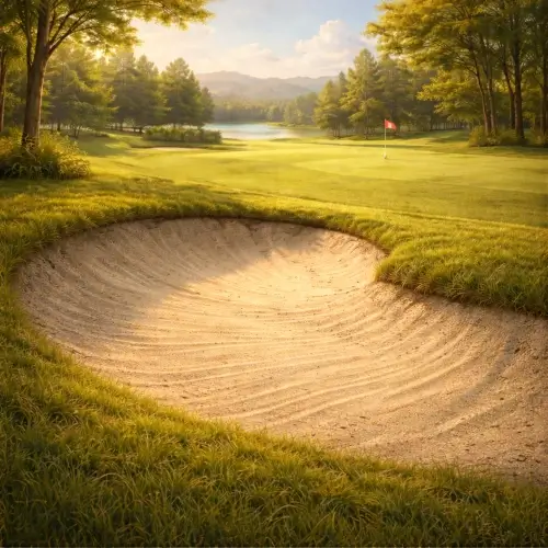 Sand bunker on a golf course