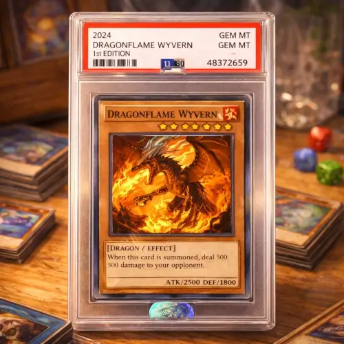 Graded collectible trading card in a protective plastic case used by collectors